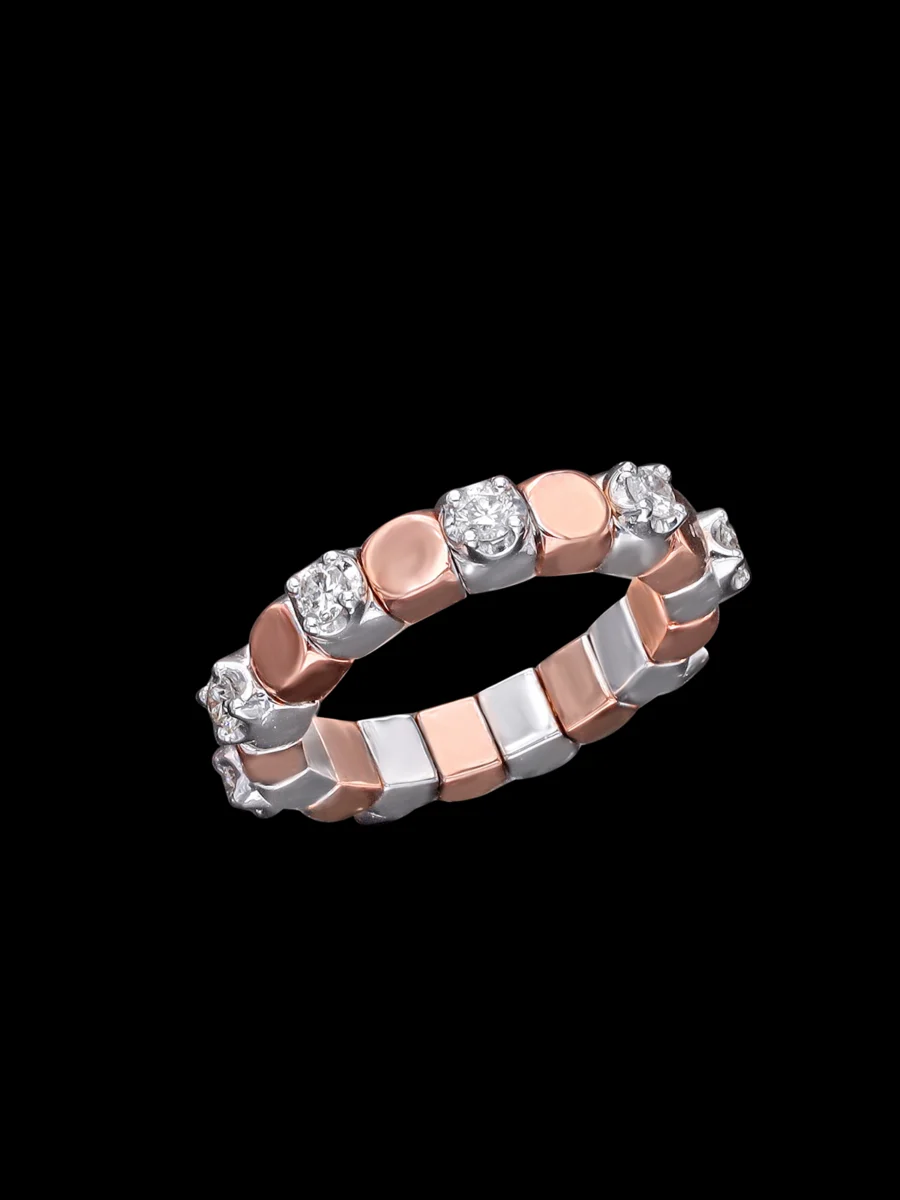Brilliant Geometric Two Tone Ring