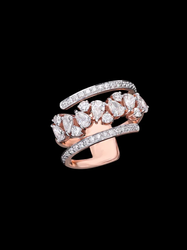 Majestic Pear Cluster Ring