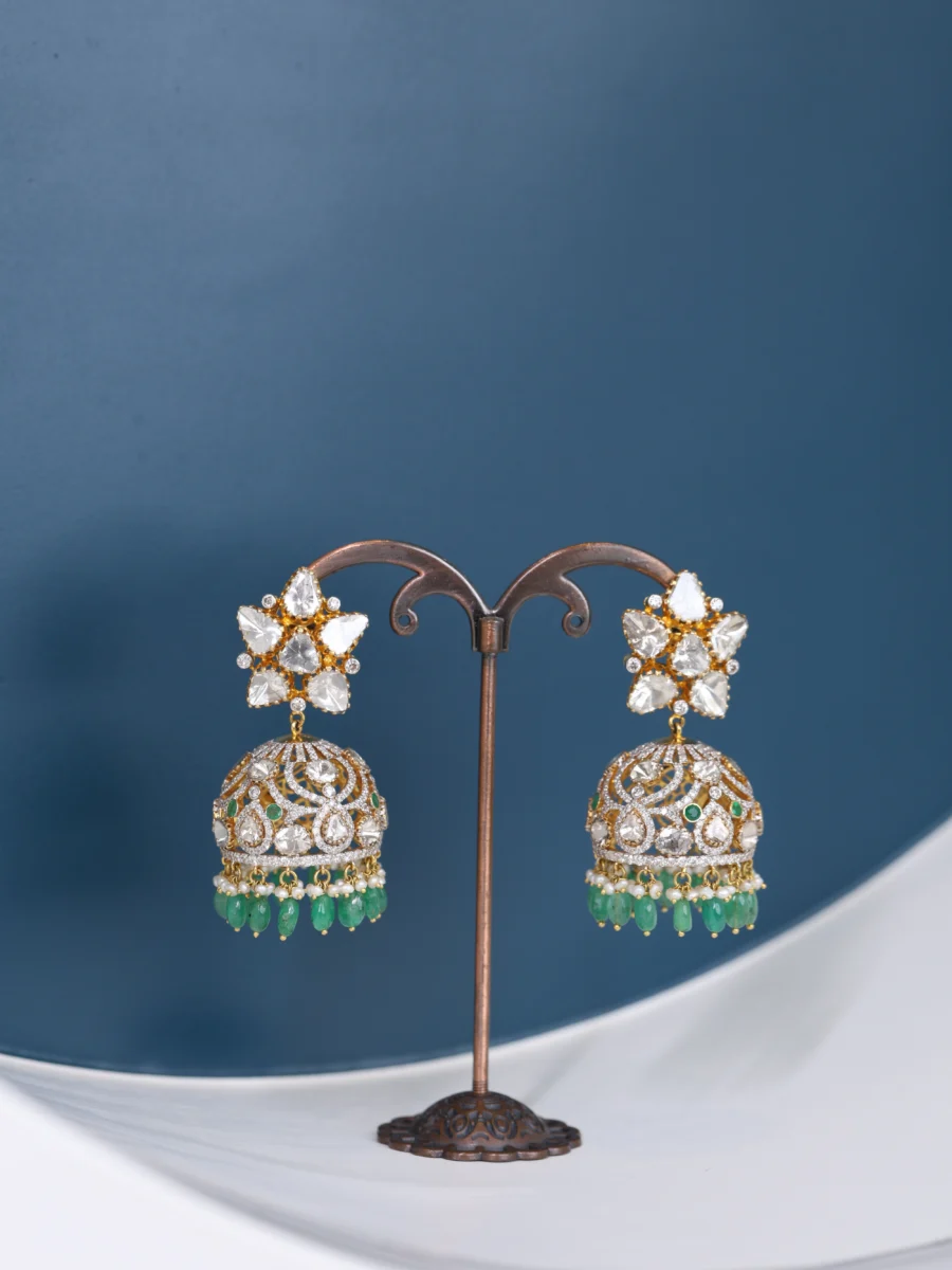 Noble Floral Polki Earrings