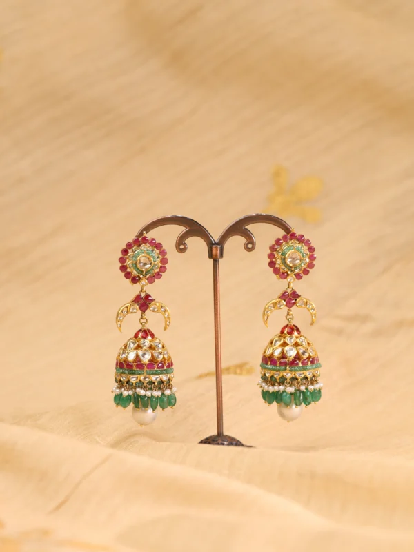 Opulent Jhumka Ruby Earrings