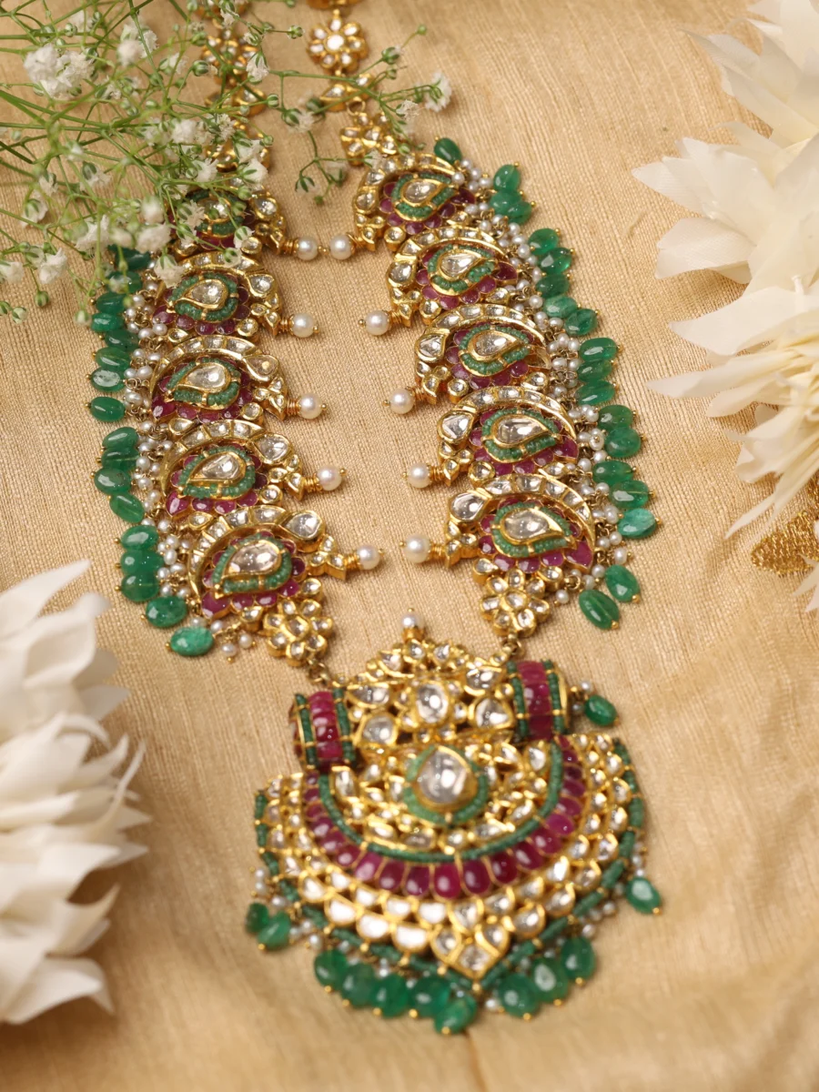Regal Emerald Polki Necklace