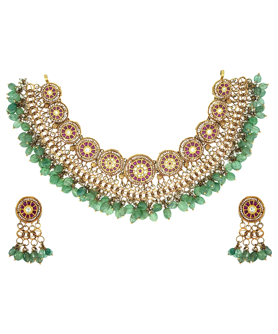 Sovereign Emerald Medallion Choker