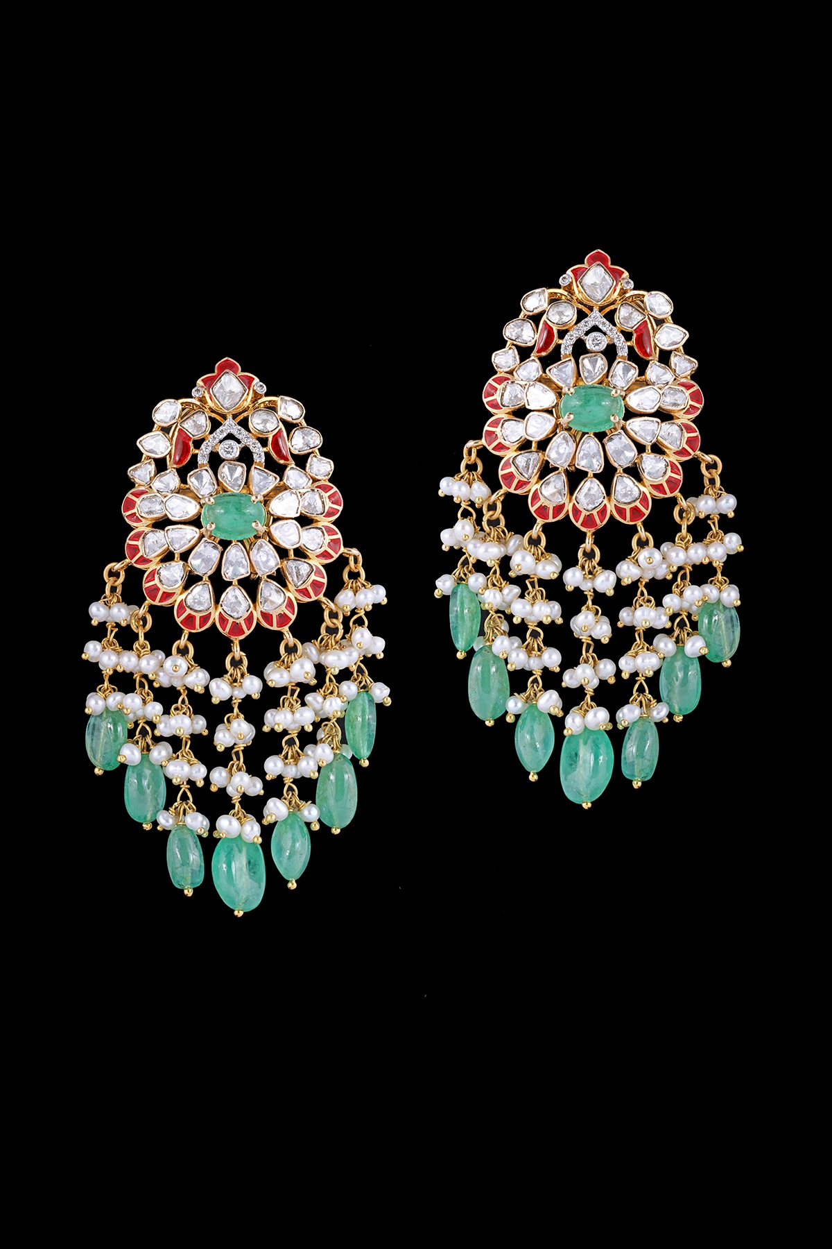 Celestial Emerald Cascade Earrings