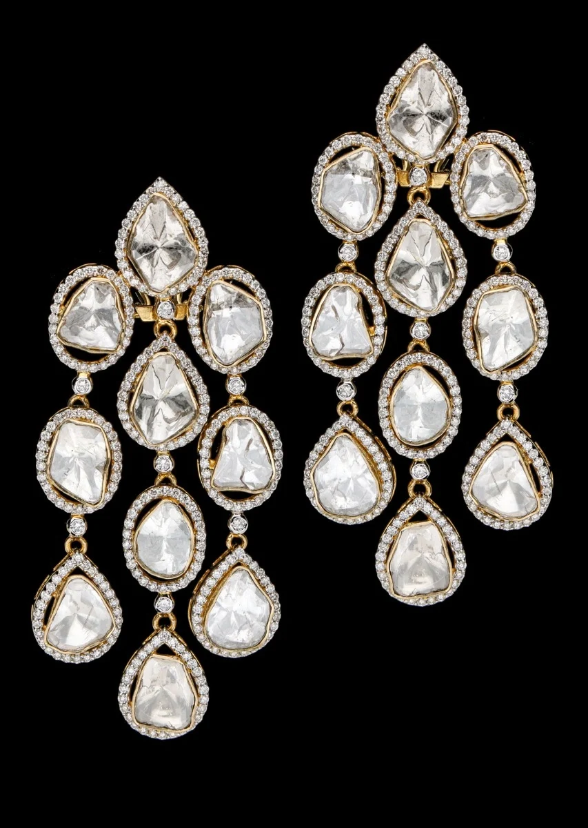 Imperial Waterfall Polki Earrings