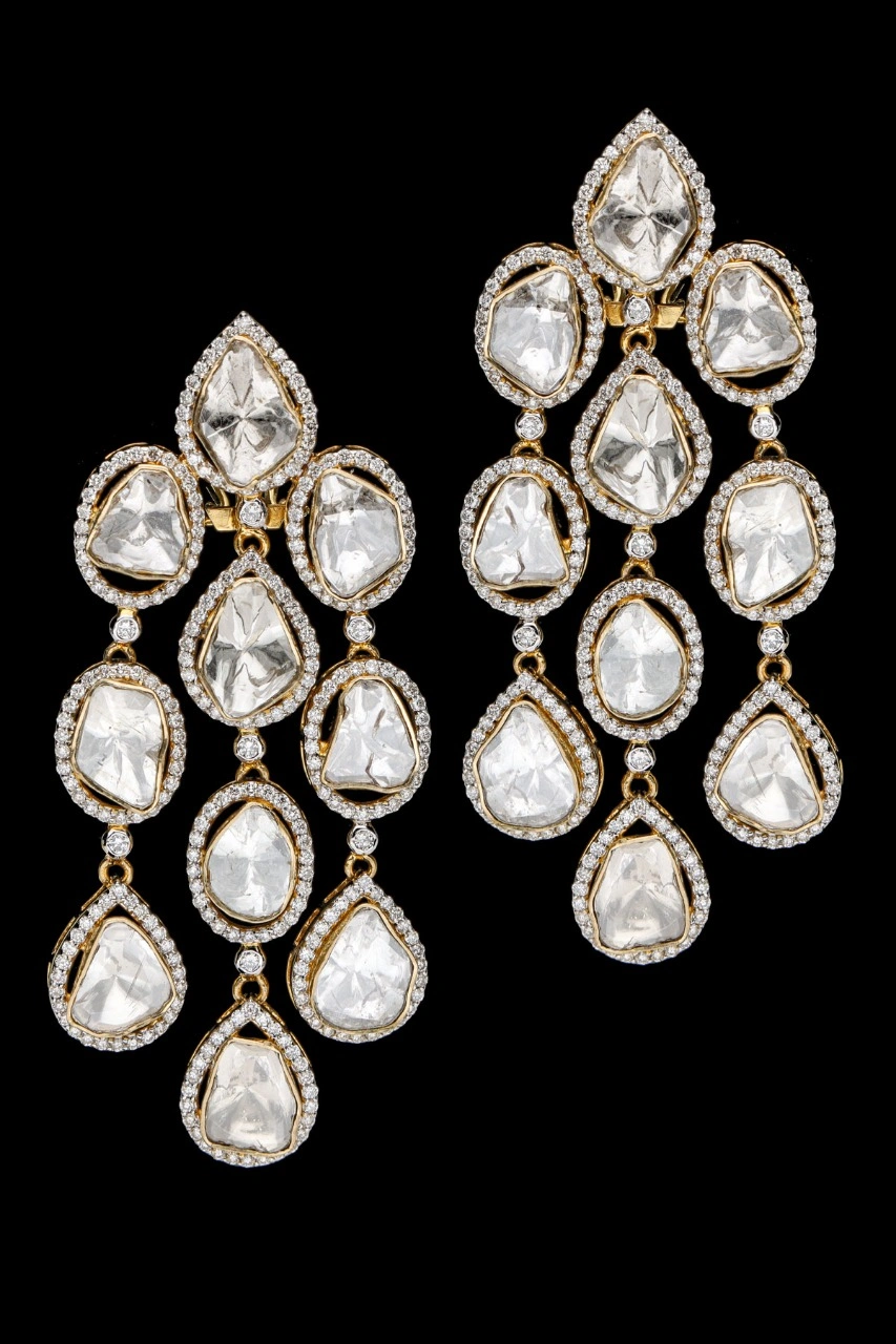 Imperial Waterfall Polki Earrings