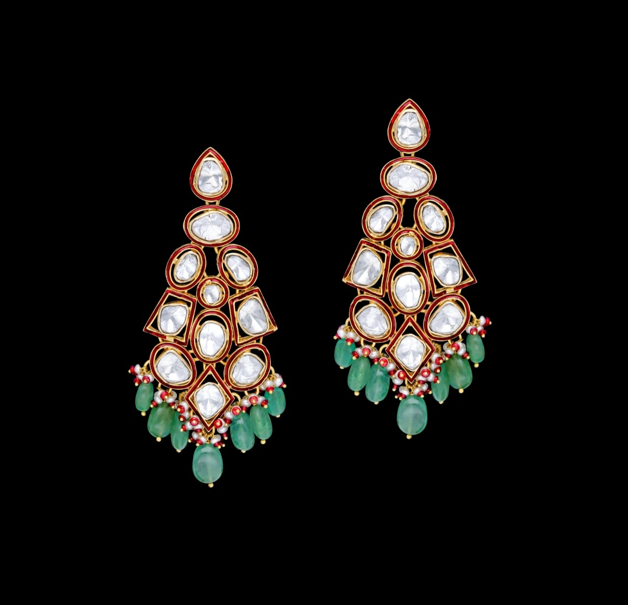 Noble Emerald Chandelier Earrings