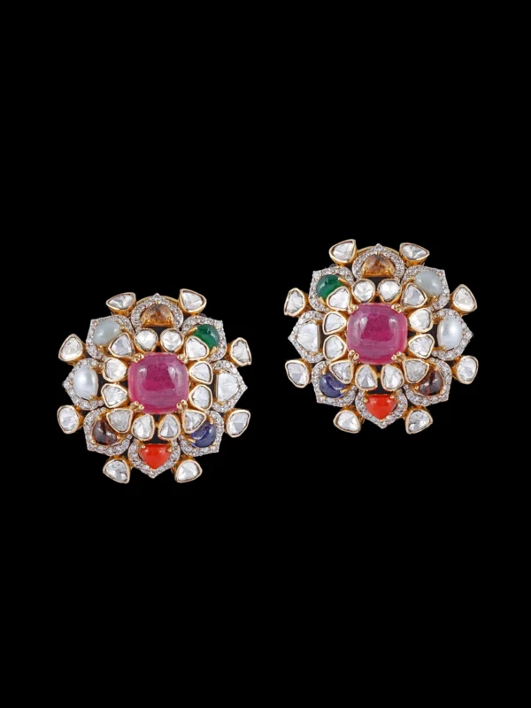 Noble Floral Ruby Earrings