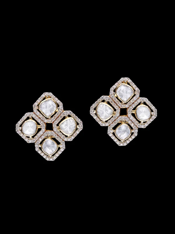Radiant Quatrefoil Polki Earrings